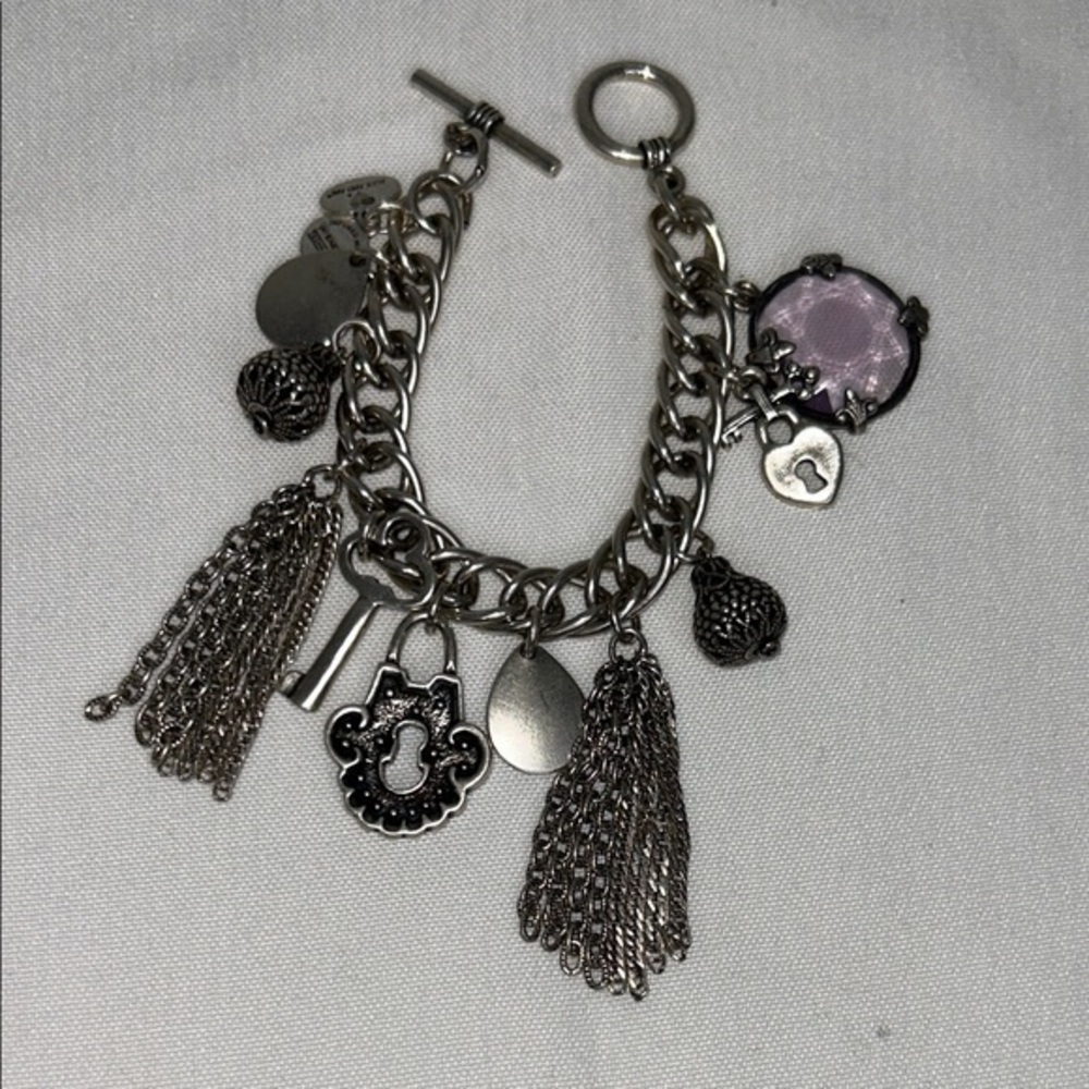 Alex and Ani Silver Charm Bracelet with Purple Accents THE MUSE 2018